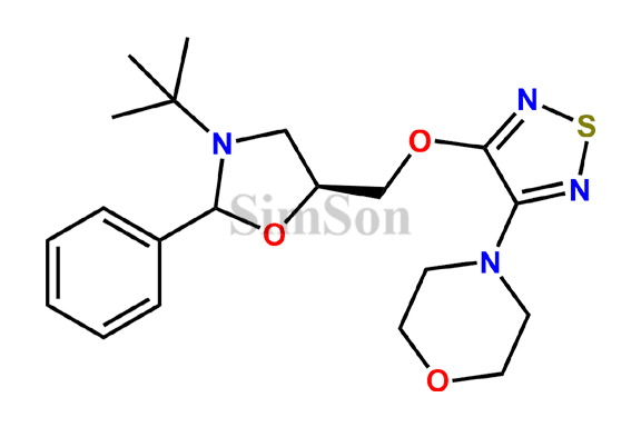 4-(4-(((5S)-3-(tert- butyl )-2-phenyloxazolidin-5-yl)methoxy )-1,2,5-thiadiazol-3- yl)morpholine