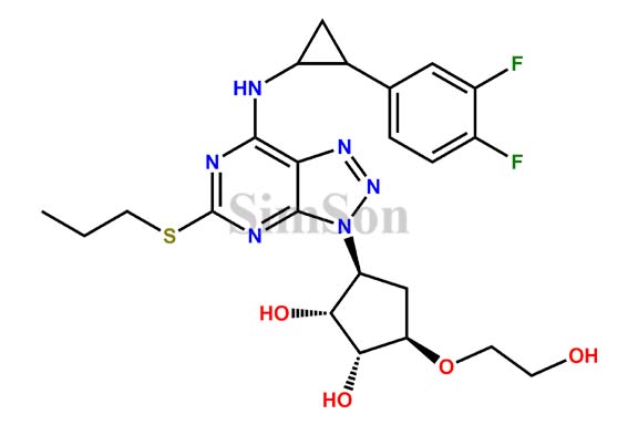 [1S-[1alpha,2alpha,3beta(1S*,2R*),5beta]]-3-[7-(2-(3,4-difluorophenyl)cyclopropylamino)-5-(propylthio)-3H-1,2,3-triazolo[4,5-d]pyrimidin-3-yl]-5-(2-hydroxyethoxy)-cyclopentane-1,2-diol
