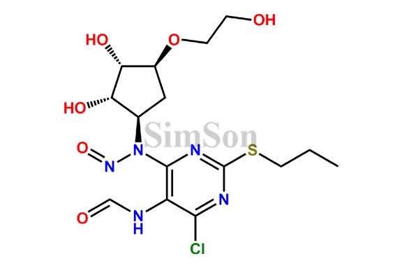 N-(4-chloro-6-(((1R,2S,3S,4S)-2,3-dihydroxy-4-(2-hydroxyethoxy)cyclopentyl)(nitroso)amino)-2-(propylthio)pyrimidin-5-yl)formamide