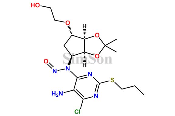 N-(5-amino-6-chloro-2-(propylthio)pyrimidin-4-yl)-N-((3aS,4S,6S,6aR)-6-(2-hydroxyethoxy)-2,2-dimethyltetrahydro-3aH-cyclopenta[d][1,3]dioxol-4-yl)nitrous amide