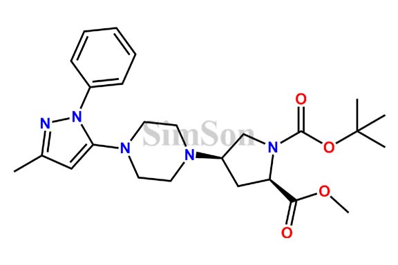 1-(tert-Butyl)2-methyl(2R,4R)-4-(4-(3-methyl-1-phenyl-1H-pyrazol-5-yl)piperazin-1-yl)pyrrolidine-1,2-dicarboxylate