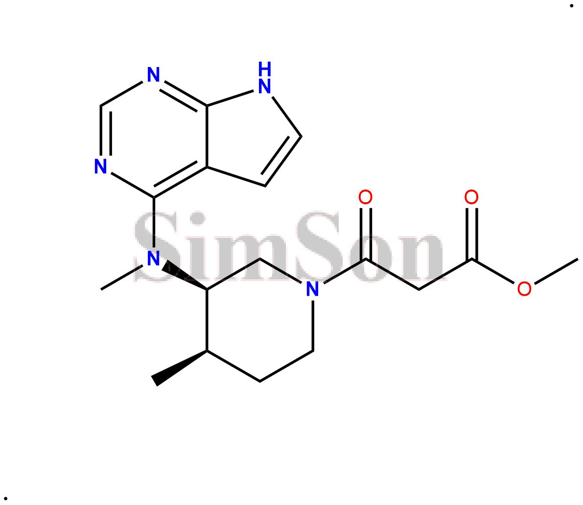Methyl-3-{(3R,4R)-4-methyl-3-[methyl(7H-pyrrolo[2,3-d]pyrimidin-4-yl)amino]piperidin-1-yl}-3-oxopropanoate