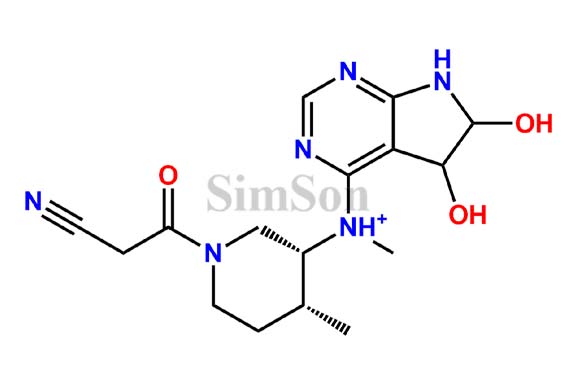 N-((3R,4R)-1-(2-cyanoacetyl)-4-methylpiperidin-3-yl)-5,6-dihydroxy-N-methyl-6,7-dihydro-5H-pyrrolo[2,3-d]pyrimidin-4-aminium