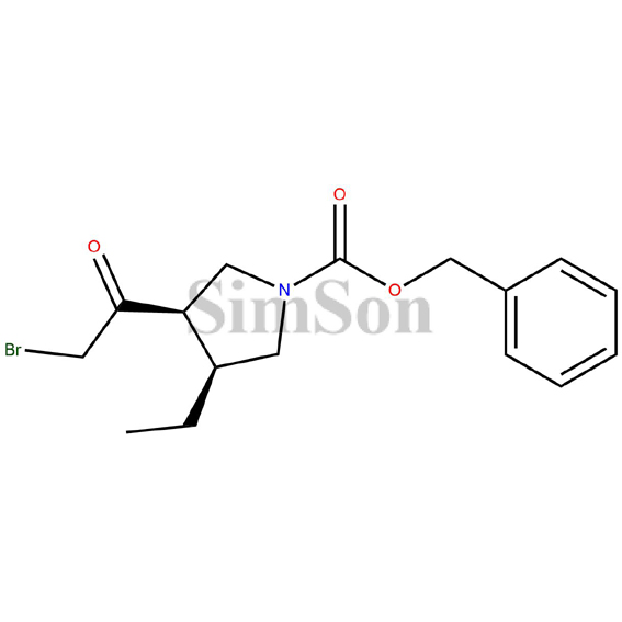 (3R,4S)-3-(2-Bromoacetyl)-4-ethyl-1-pyrrolidinecarboxylic acid phenylmethyl ester