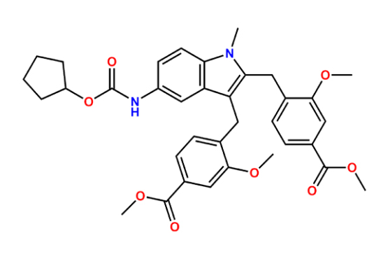 4-[[5-cyclopentyloxycarbonylamino-2-[(3-methoxy benzoic acid methyl ester-4-yl)-methyl]-1-methyl indol-3-yl]-methyl]-3-methoxy-benzoic acid methyl ester